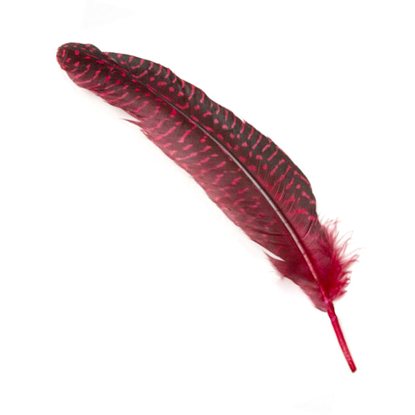 Bolsa Plumas Guinea 20 cm rojo