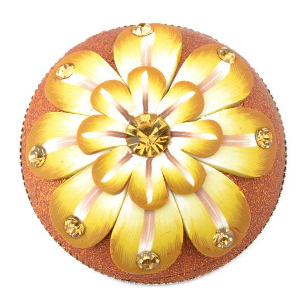 Botón flor fantasía amarillo