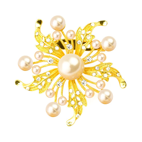 Broche Estrella perla oro