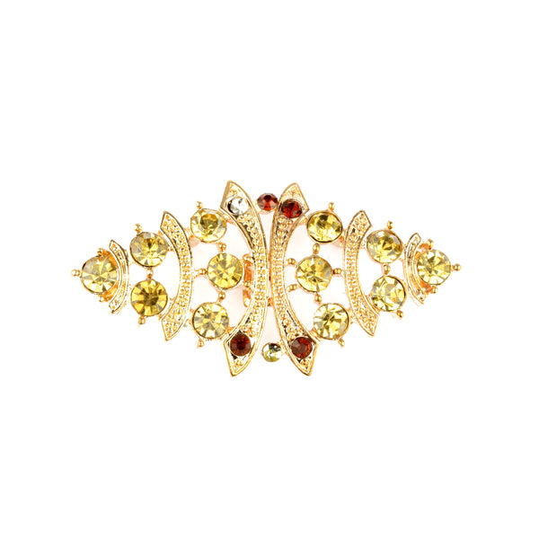 Broche metal piedra oro