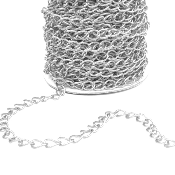 Cadena aluminio aros plata