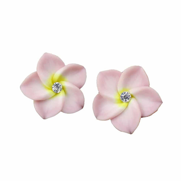 FLOR FIMO CON CRISTAL rosa