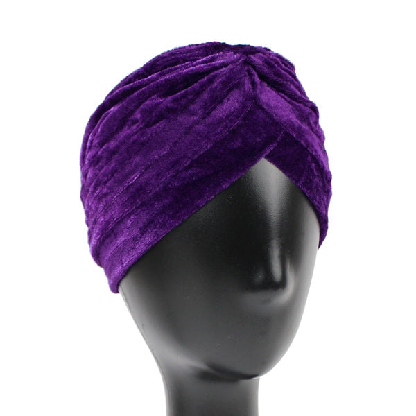 Turbante cerrado terciopelo MORADO