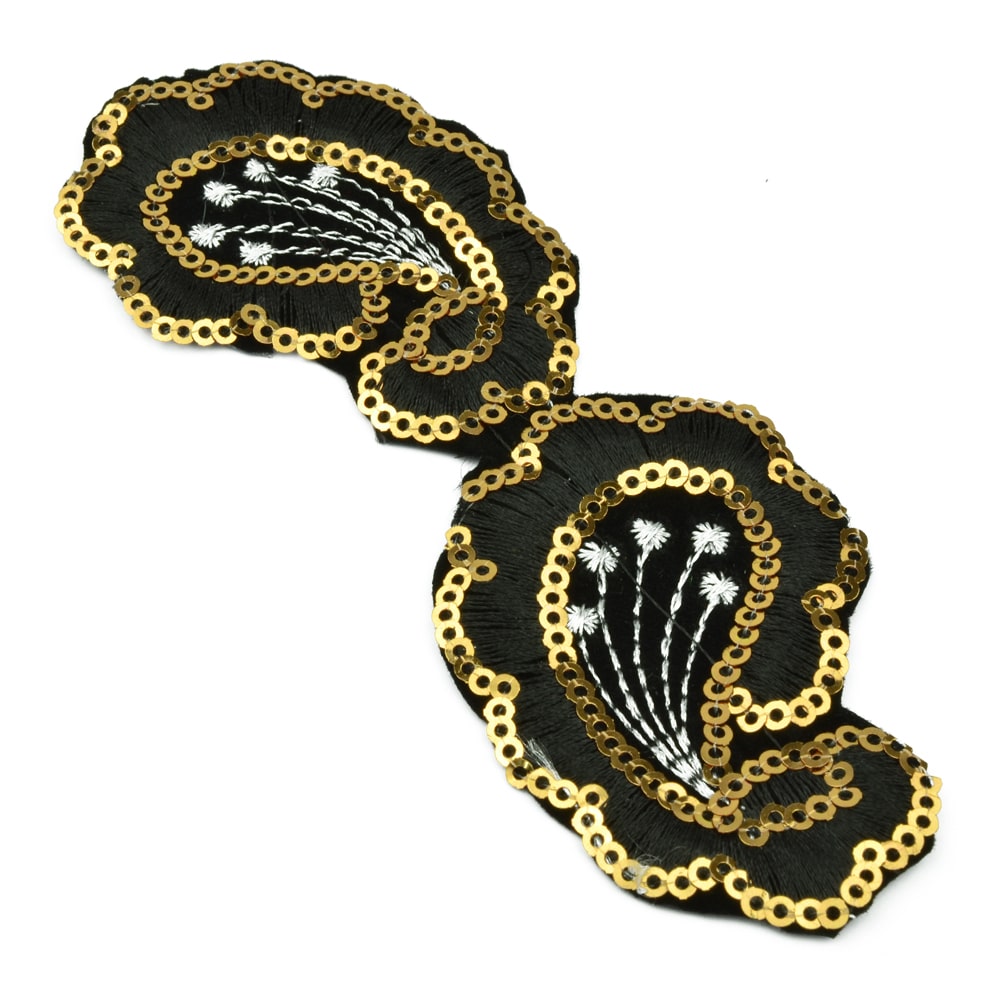 Aplicación Paisley gris y negro