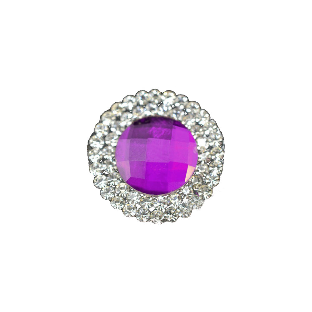Aplicación circular de cristal 2 ud morado