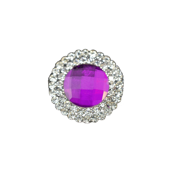 Aplicación circular de cristal 2 ud morado