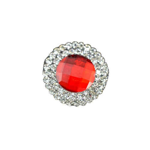Aplicación circular de cristal 2 ud rojo