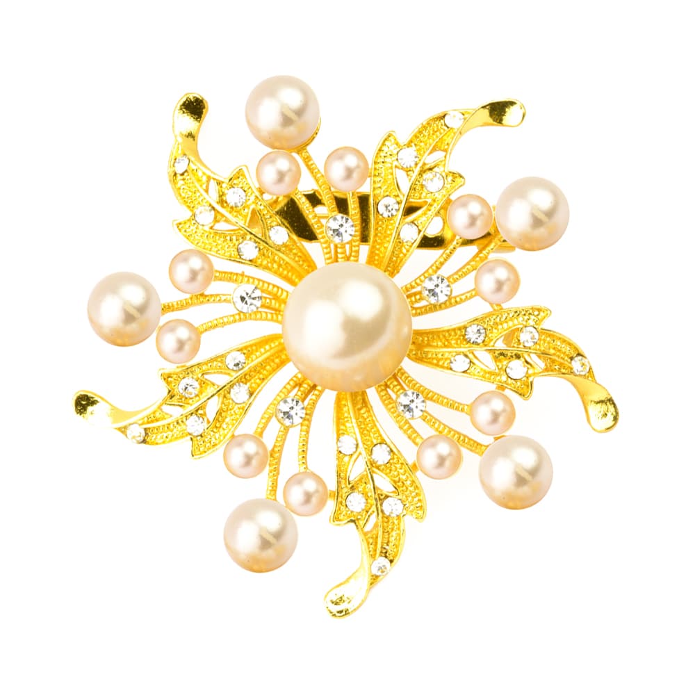 Broche Estrella perla oro