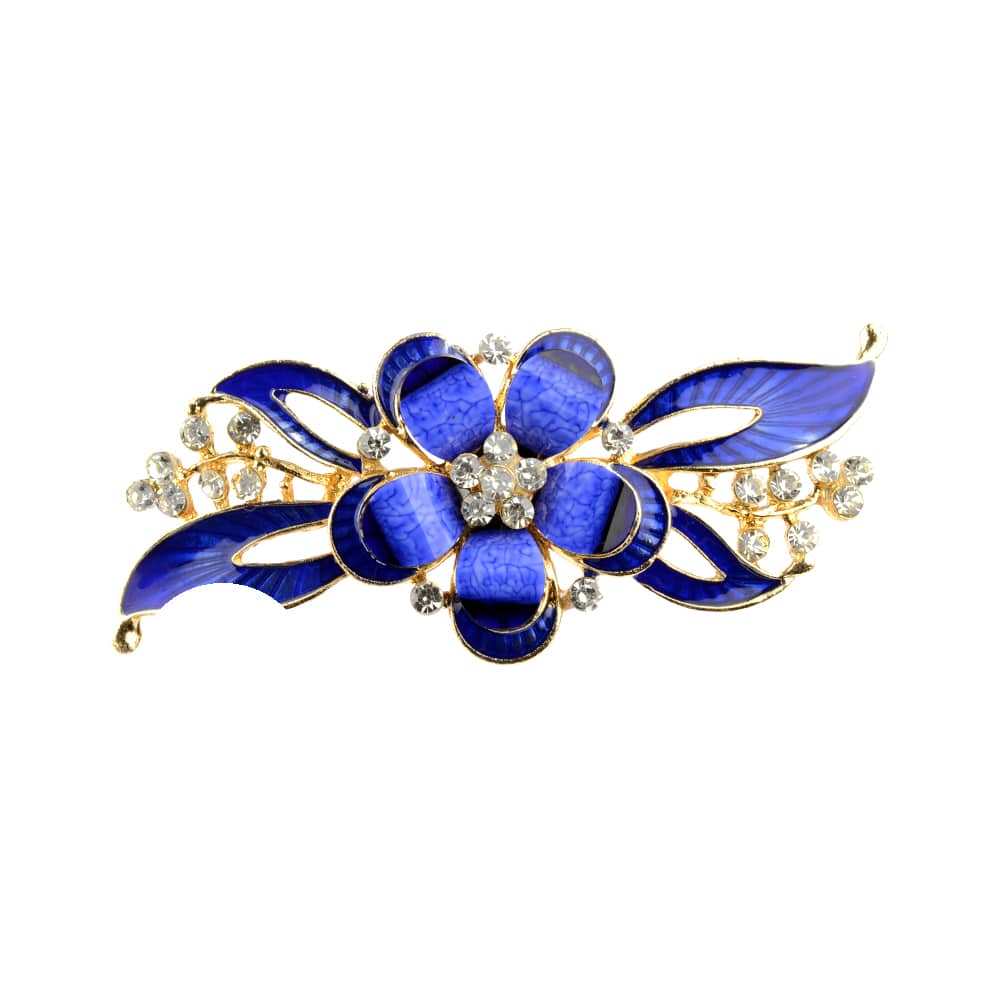 Broche Flor Esmaltada azul