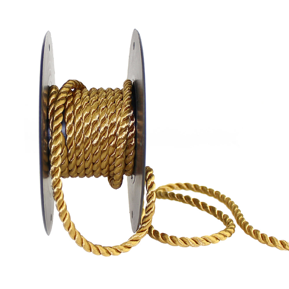 Cordón trenzado seda 5 mm dorado