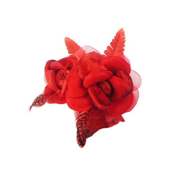 Doble flor de terciopelo 16x10cm rojo