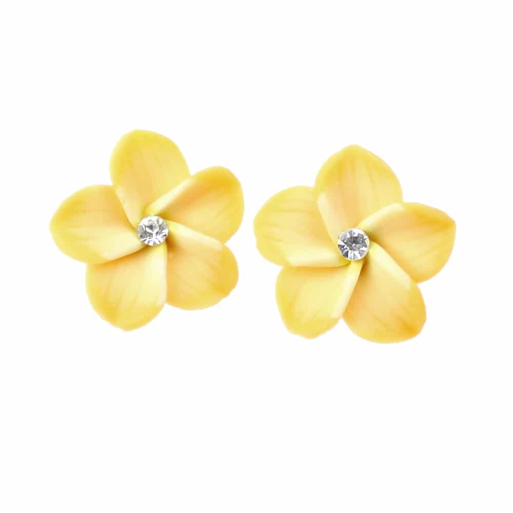 FLOR FIMO CON CRISTAL amarillo