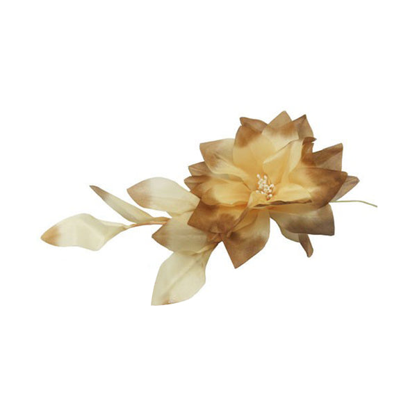Flor con pétalos 12 CM beige tostado