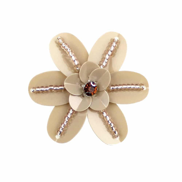 Flor paillete 4 cm beige