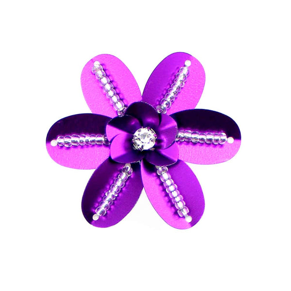 Flor paillete 4 cm morado