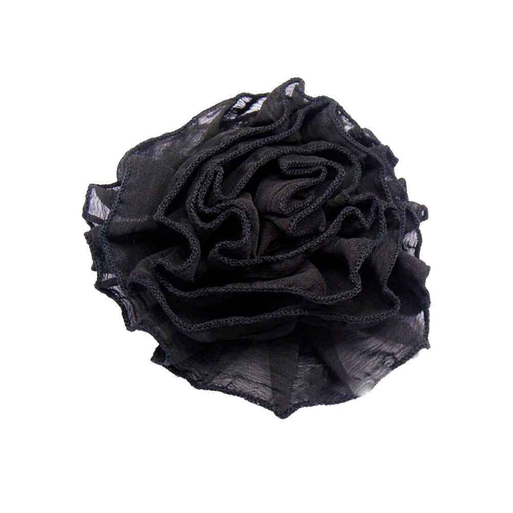 Flor tejido 14 cm negro