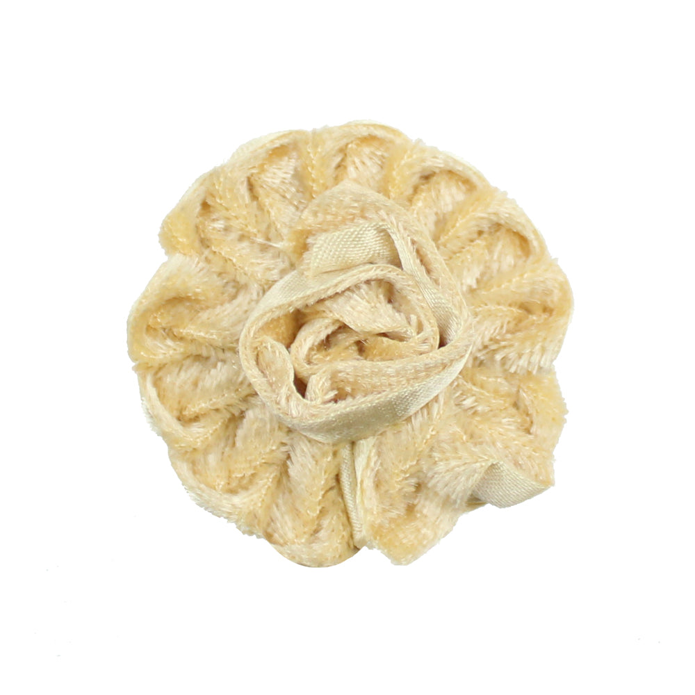 Flor terciopelo termoadhesiva 4 cm beige