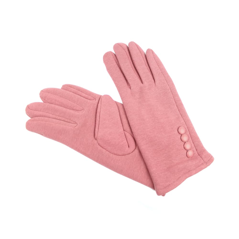 Guantes de algodón con botones rosa maquillaje