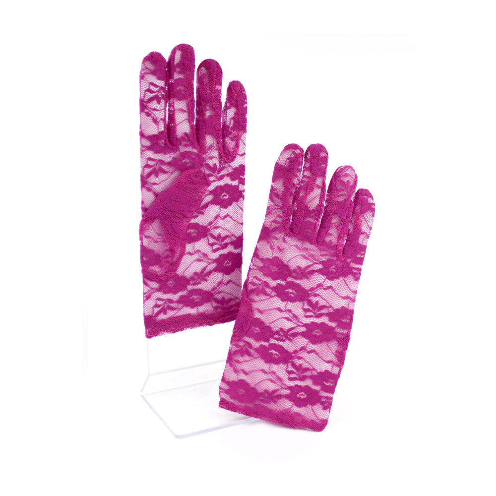 Guantes de encaje cortos buganvilla