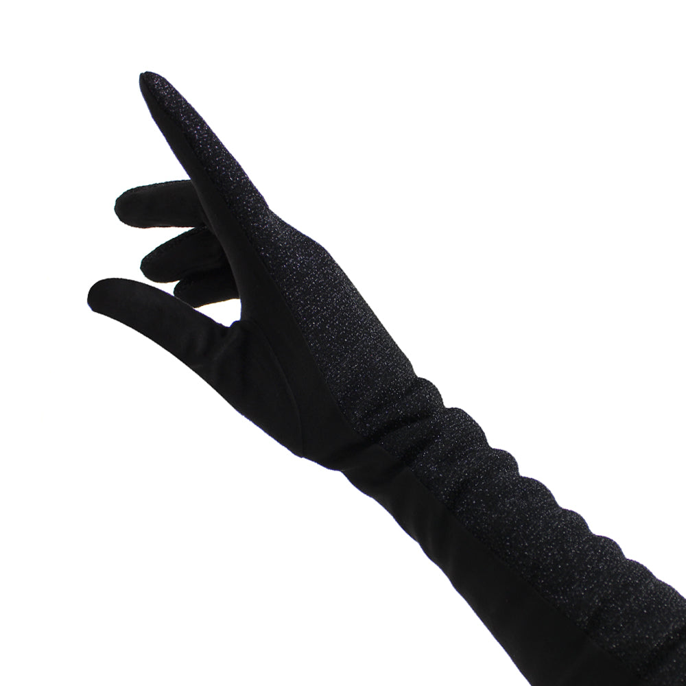 Guantes terciopelo brillo negro