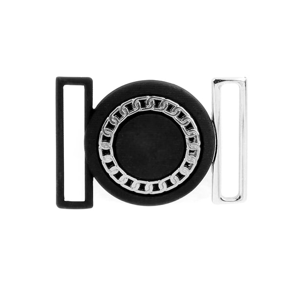 Hebilla metálica cadena 4 cm ancho plata