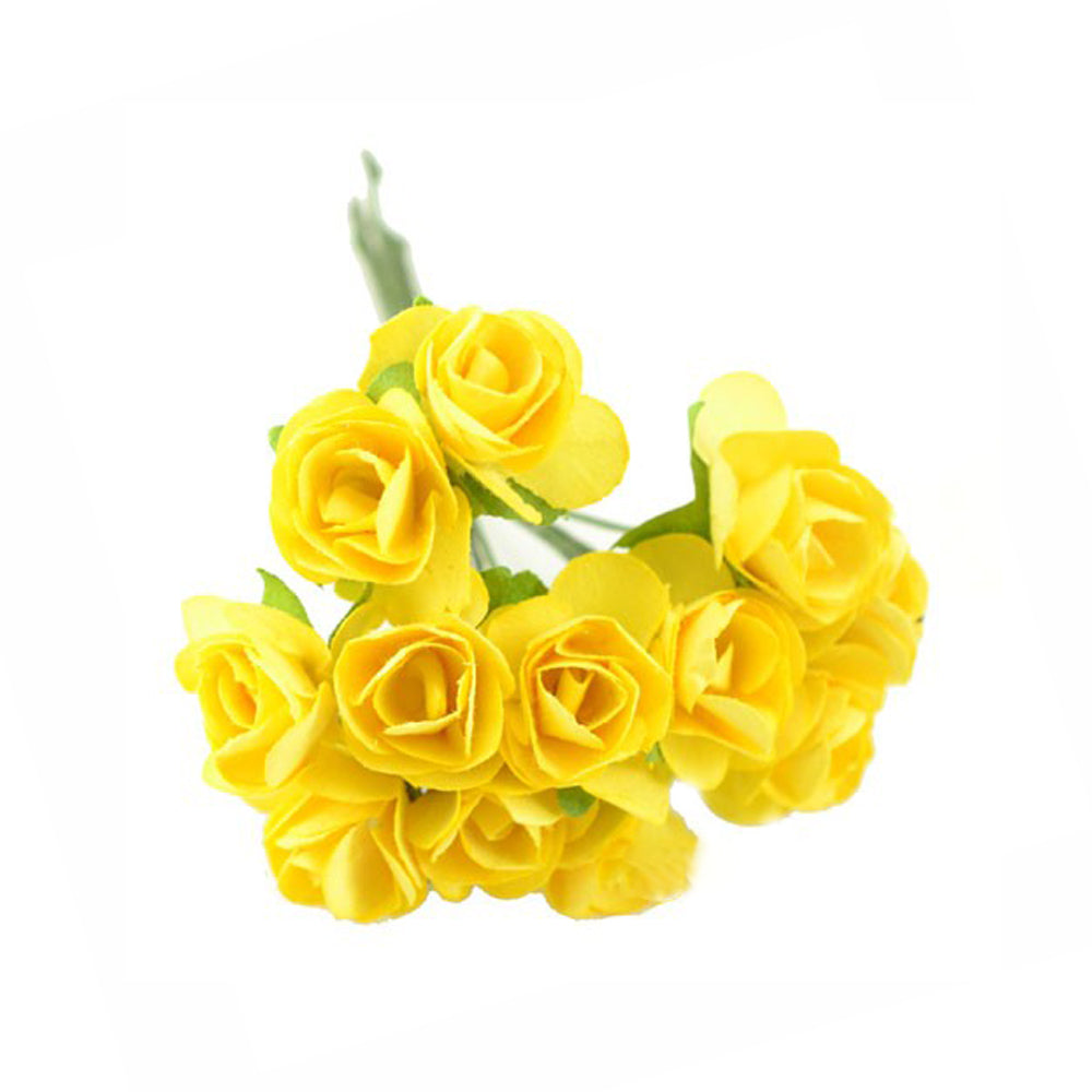 Pack 3 Ramillete mini rosas amarillo