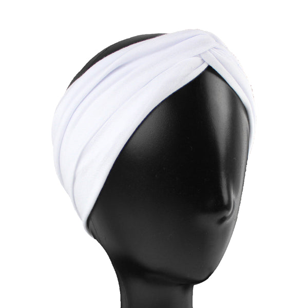 Turbante de licra abierto BLANCO