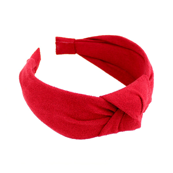 Turbante diadema antelina rojo