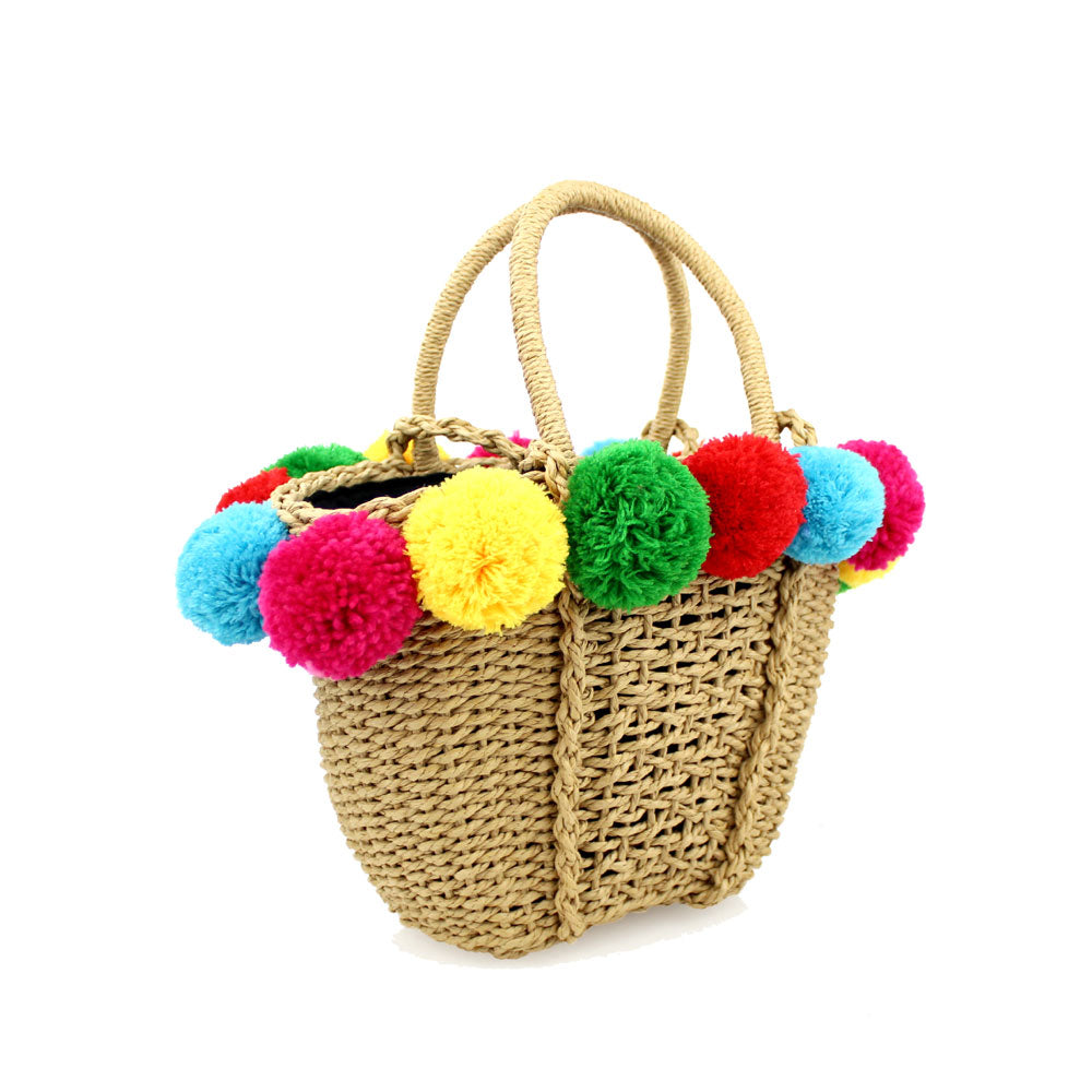 bolso cesto pompones diagonal