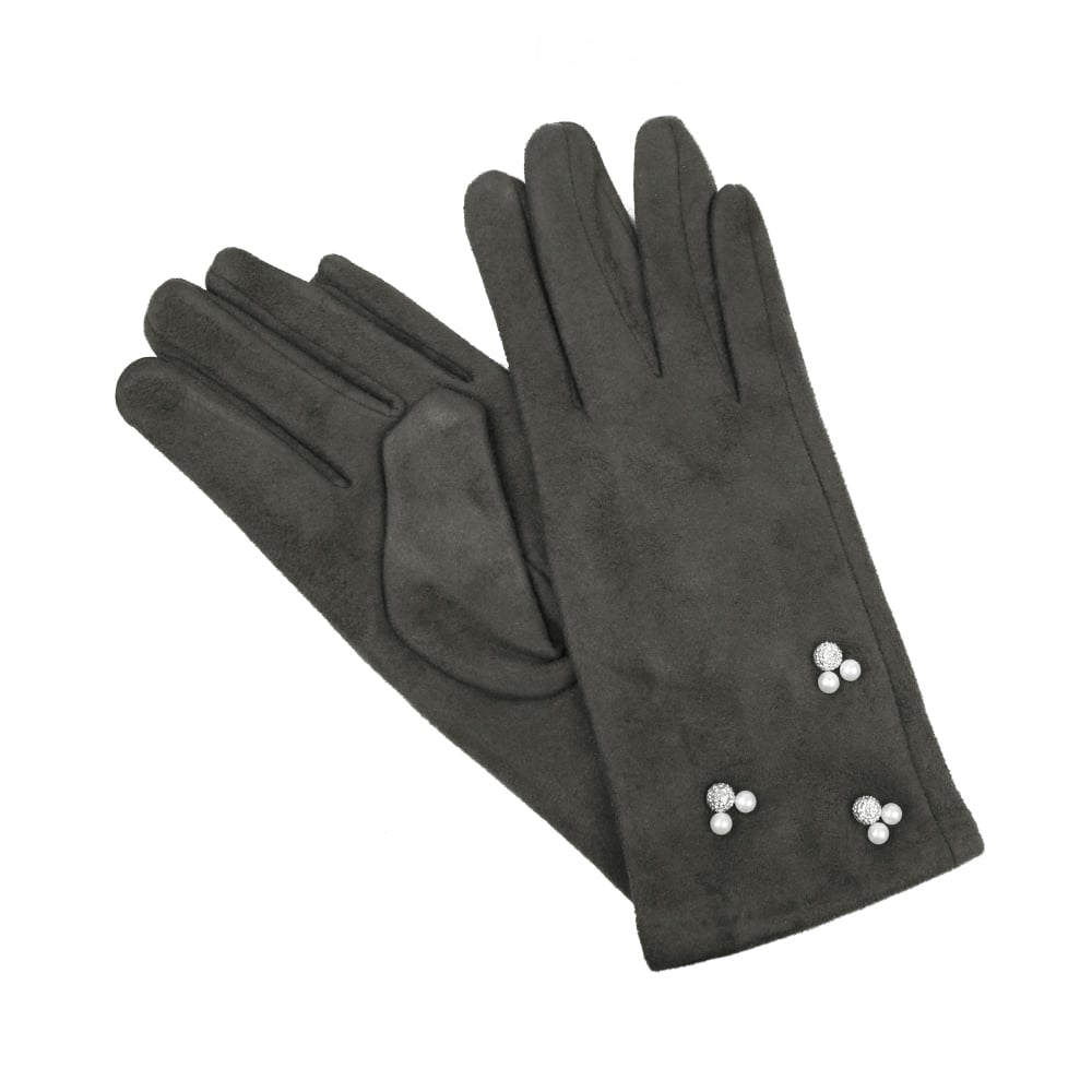 guantes antelina perlas gris