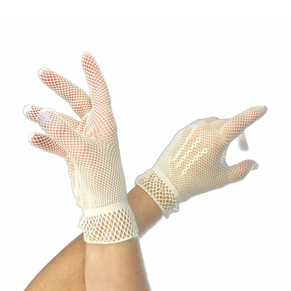 guantes de rejilla cortos crudo