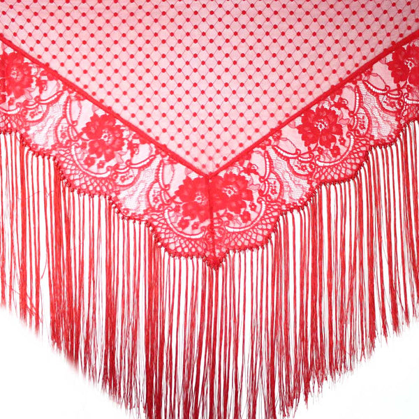 manton plumeti encaje rojo