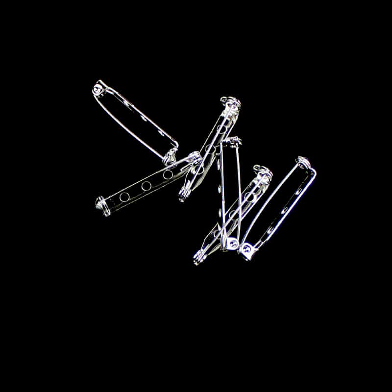 pack 5 imperdibles 3 cm plata