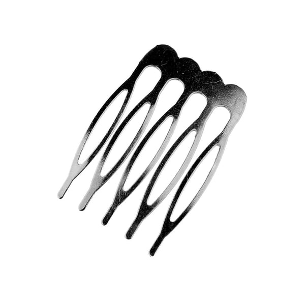peina metal 5 dientes plata