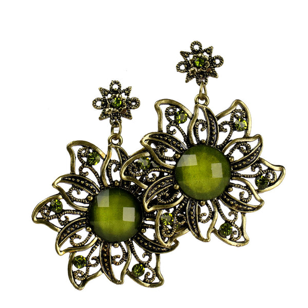 pendientes lia verde seco