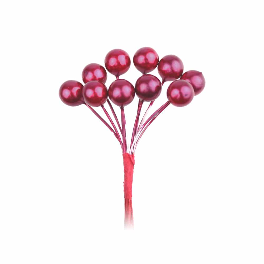 ramillete bolas pequeño burdeos
