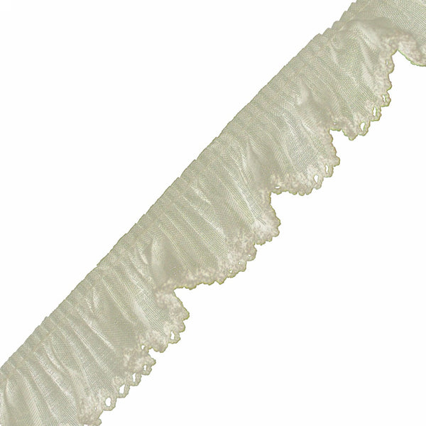 tira ganchillo plisado 3 cm crudo