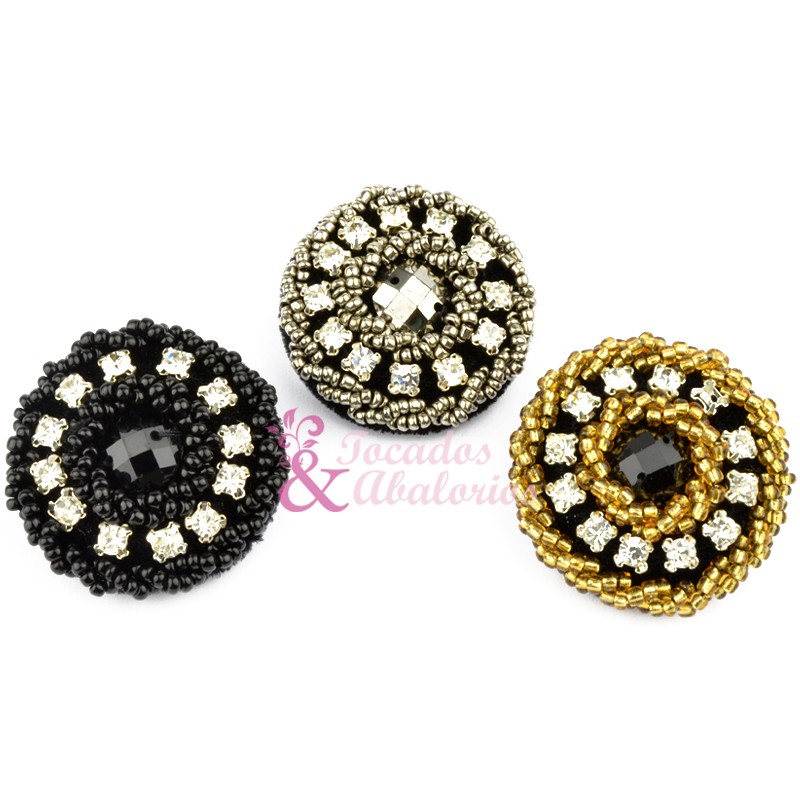 Botón 30mm pasamaneria pedreria crys Botón 30mm pasamaneria pedreria crys