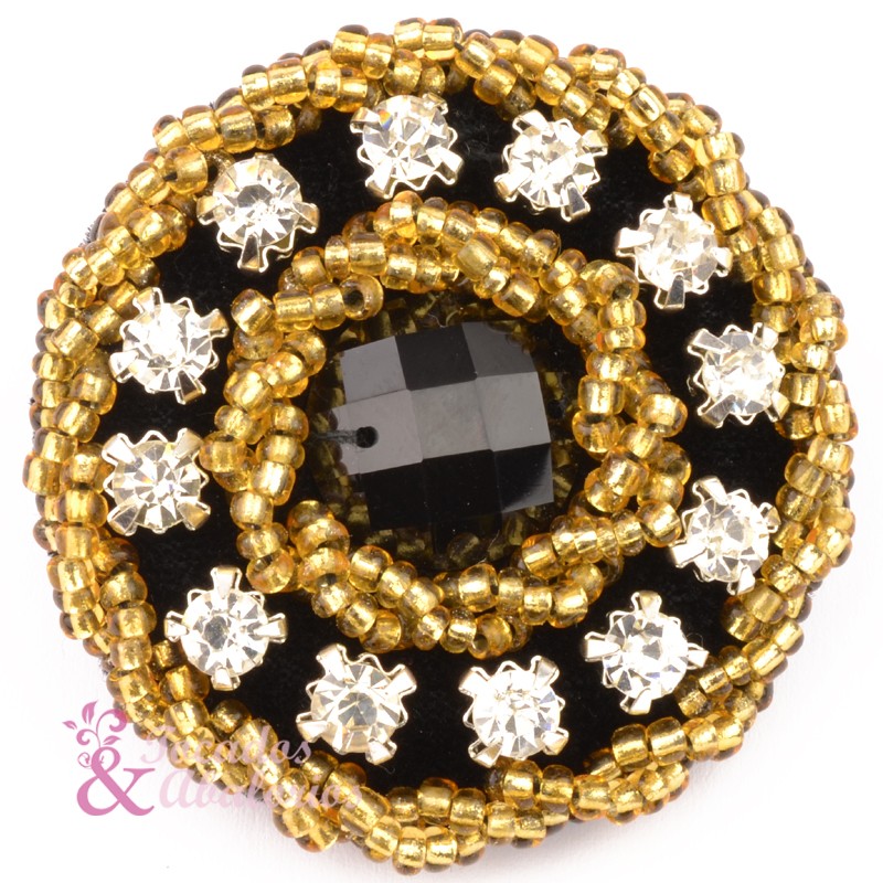 Botón 30mm pasamaneria pedreria crys Botón 30mm pasamaneria pedreria crys