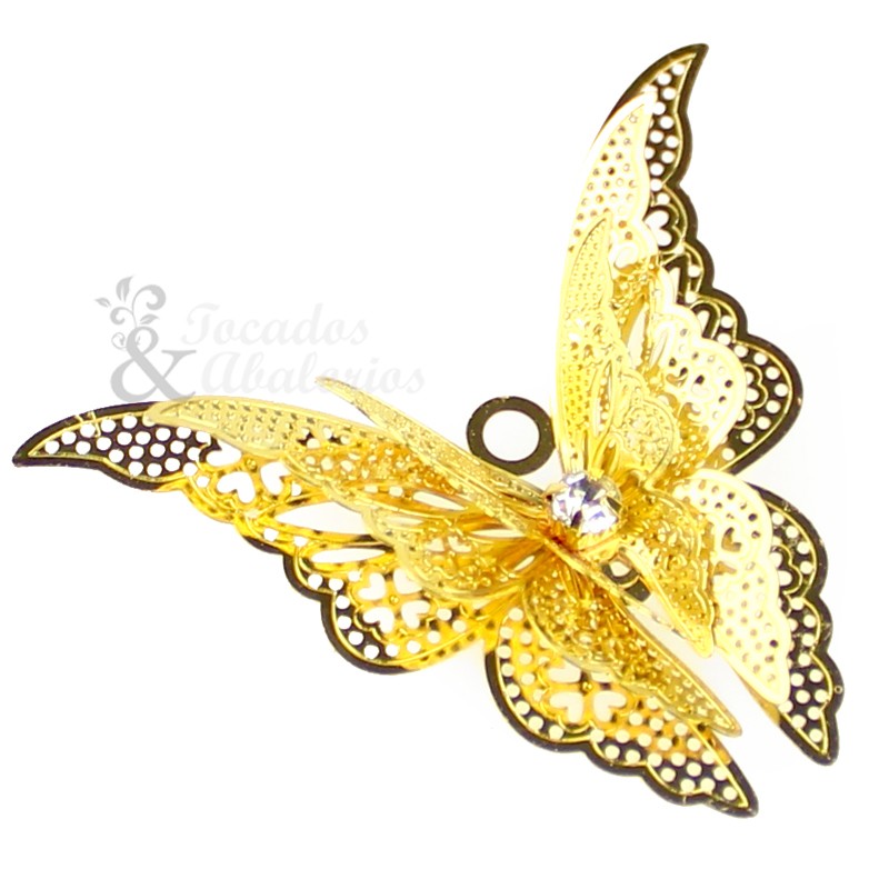 Mariposa de latón y cristal Mariposa de latón y cristal