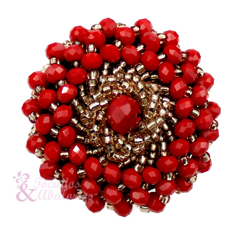 Botón bola facetada y rocalla 4 cm Botón bola facetada y rocalla 4 cm