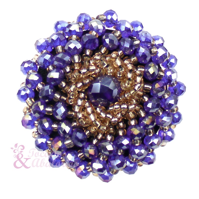 Botón bola facetada y rocalla 4 cm Botón bola facetada y rocalla 4 cm