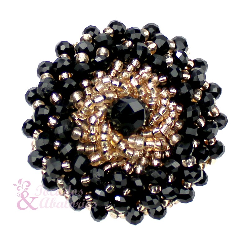 Botón bola facetada y rocalla 4 cm Botón bola facetada y rocalla 4 cm