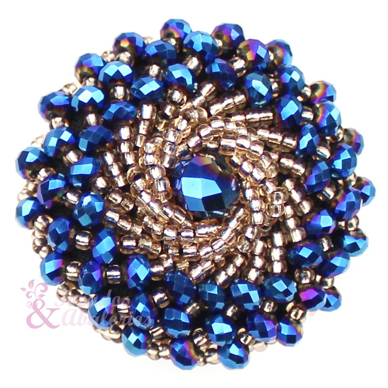 Botón bola facetada y rocalla 4 cm Botón bola facetada y rocalla 4 cm