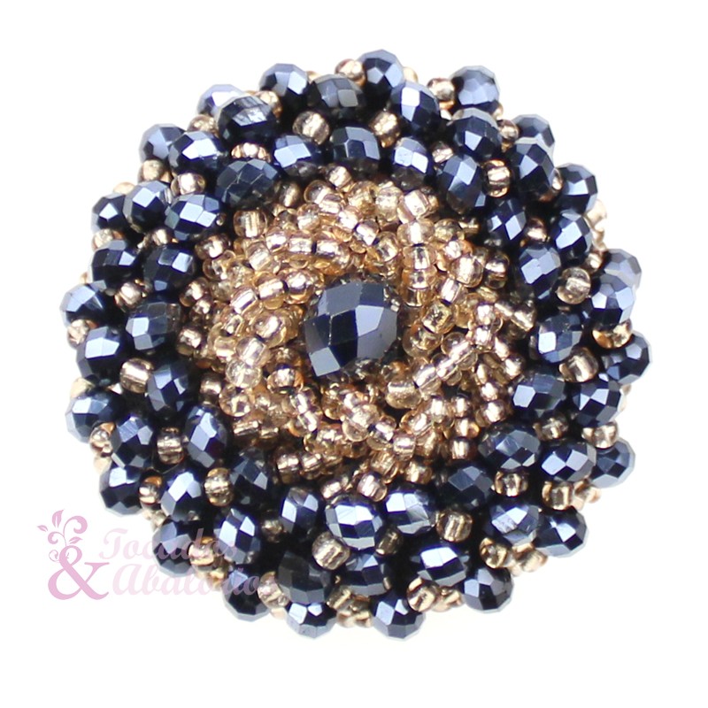 Botón bola facetada y rocalla 4 cm Botón bola facetada y rocalla 4 cm