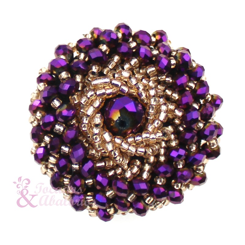 Botón bola facetada y rocalla 4 cm Botón bola facetada y rocalla 4 cm