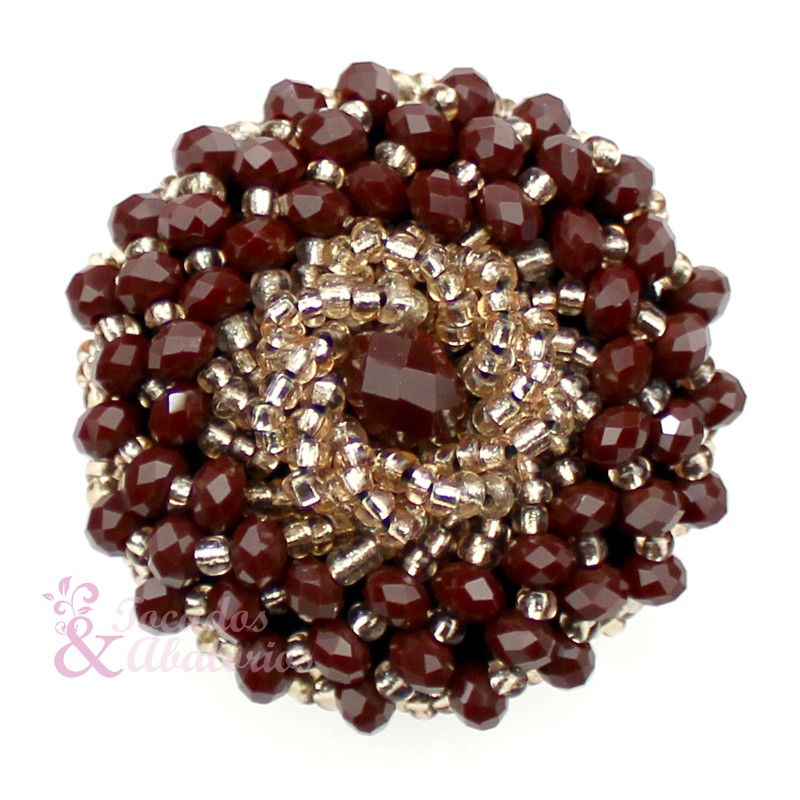 Botón bola facetada y rocalla 4 cm Botón bola facetada y rocalla 4 cm