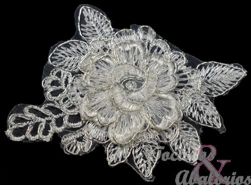 Aplicacion flor lamé 10x8.5 cm Aplicacion flor lamé 10x8.5 cm