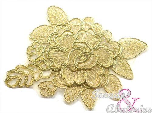Aplicacion flor lamé 10x8.5 cm Aplicacion flor lamé 10x8.5 cm