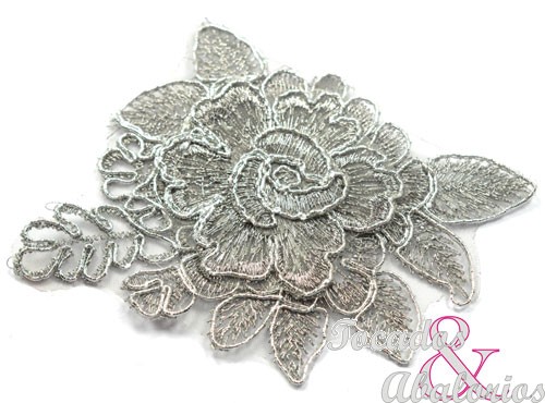 Aplicacion flor lamé 10x8.5 cm Aplicacion flor lamé 10x8.5 cm